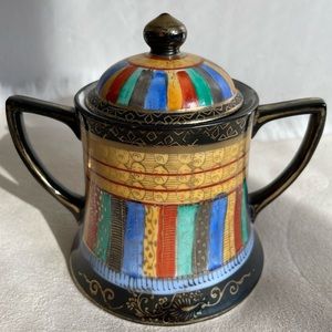 Vintage R.S. Japan Star Rising 1000 faces sugar bowl.